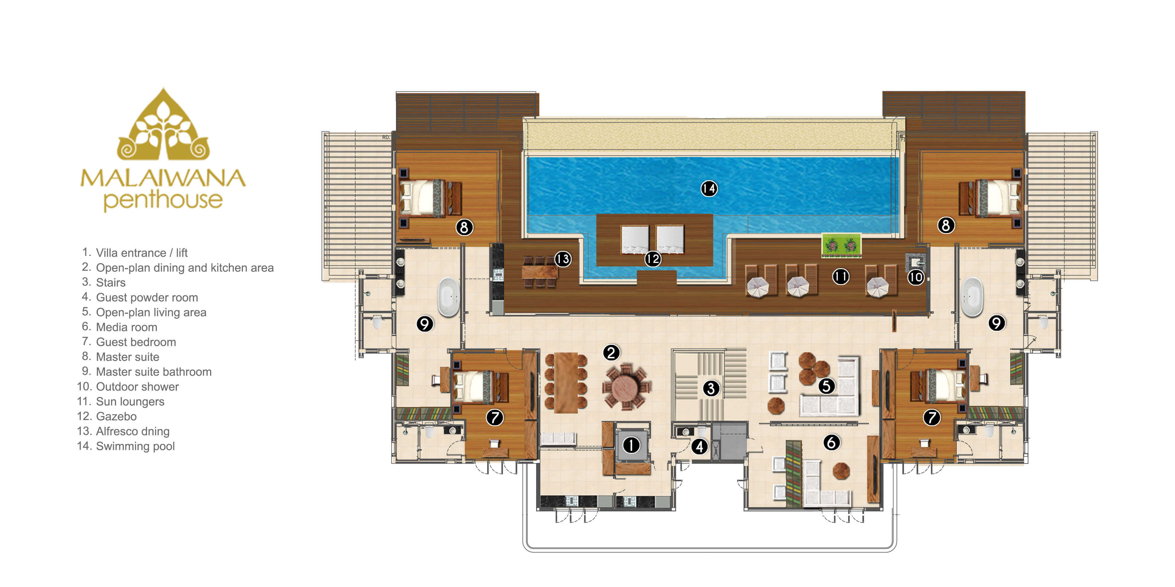 Malaiwana Residences - Penthouse Floorplan